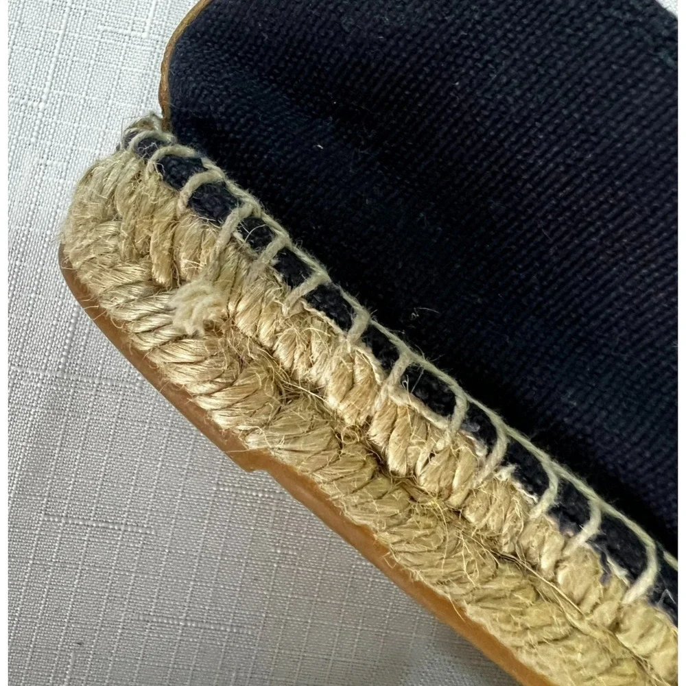 Talbots Dragonfly Espadrille Flats Blue Canvas Round Toe‎ SZ 7.5